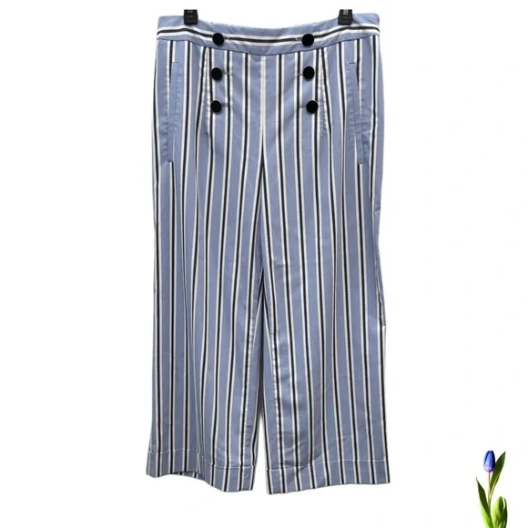 Karl Lagerfeld Designer Pants Nautical Striped Blue and White NO size I think L - Picture 2 of 8